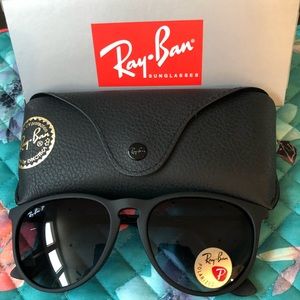 New Black Rayban Erika Polarized Sunglasses!